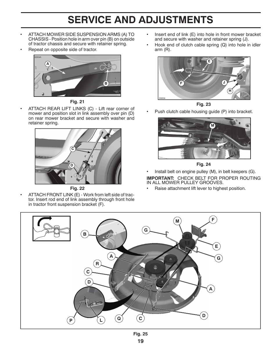 Service and adjustments | Poulan XT 96046001400 User Manual | Page 19 / 28