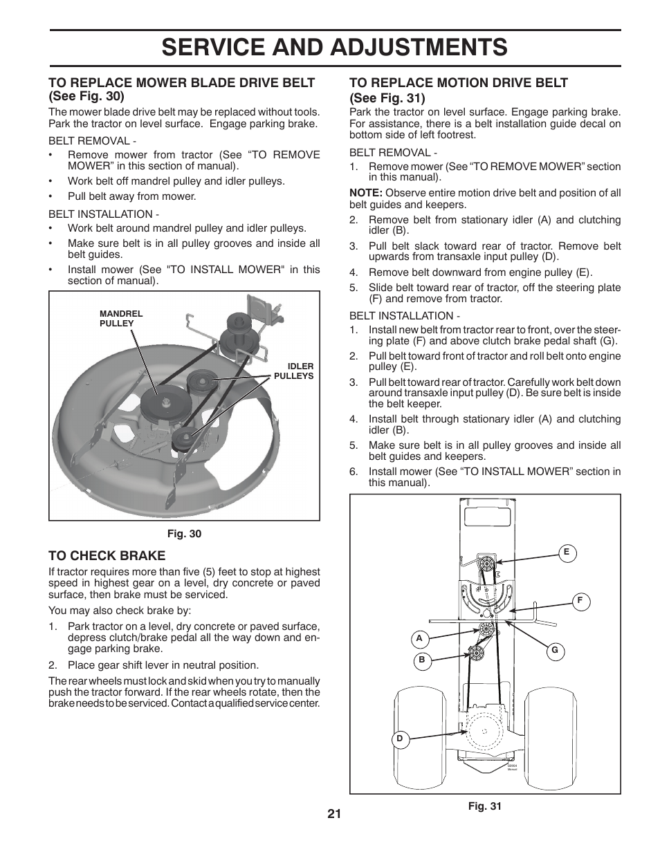 Service and adjustments | Poulan XT 96046001400 User Manual | Page 21 / 28