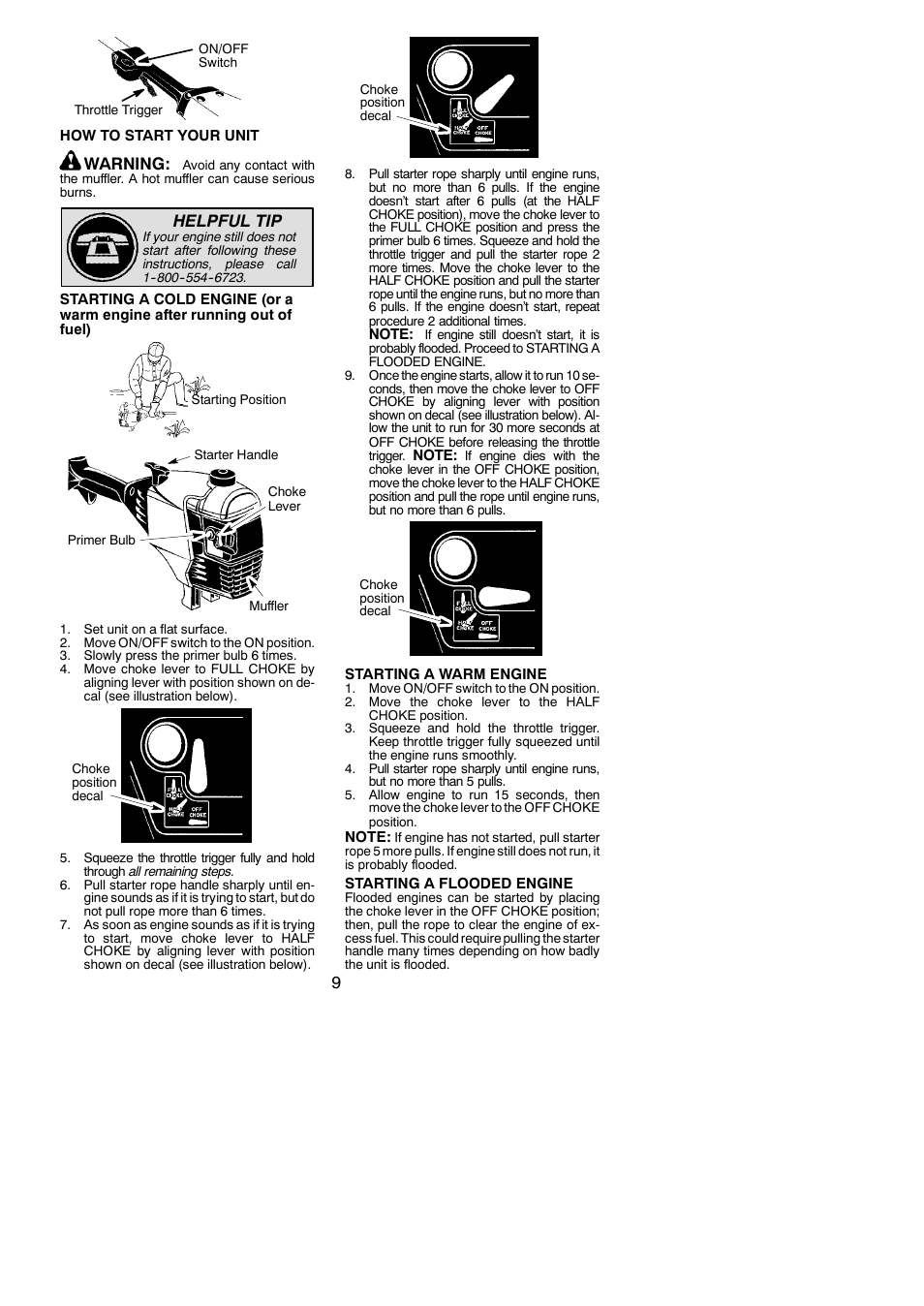 Warning, Helpful tip | Poulan Pro PP336 User Manual | Page 9 / 20