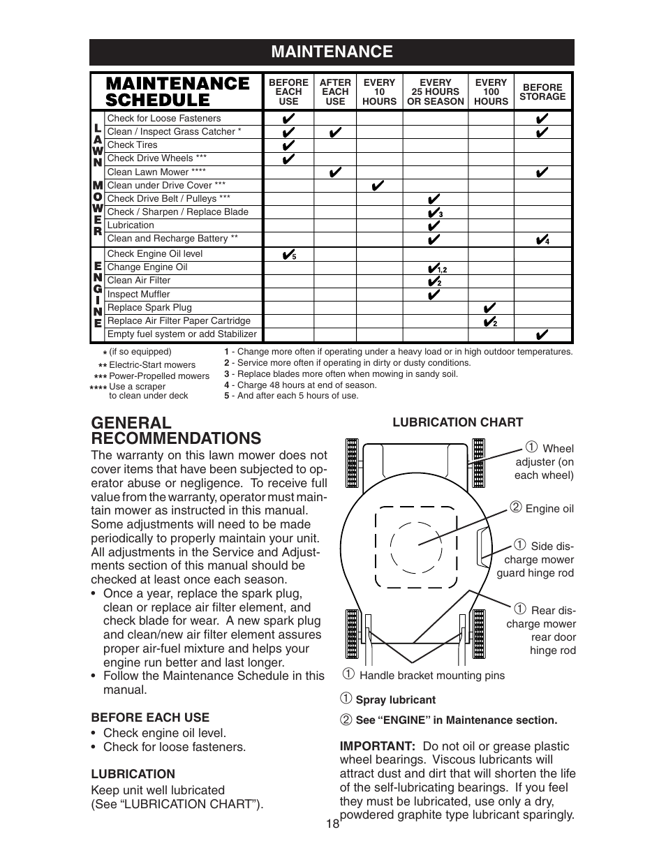 Maintenance, General recommendations | Poulan 193747 User Manual | Page 18 / 24
