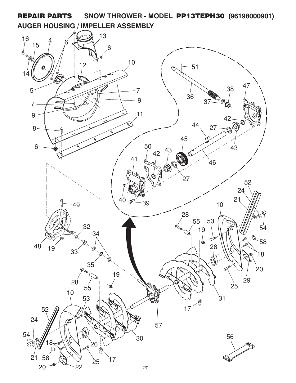 Poulan Pro PP13TEPH30 SNOW THROWER User Manual | Page 20 / 32