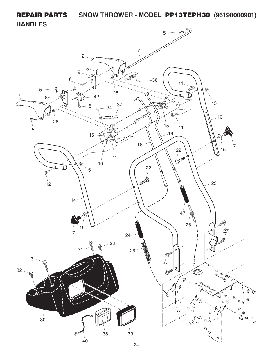 Poulan Pro PP13TEPH30 SNOW THROWER User Manual | Page 24 / 32