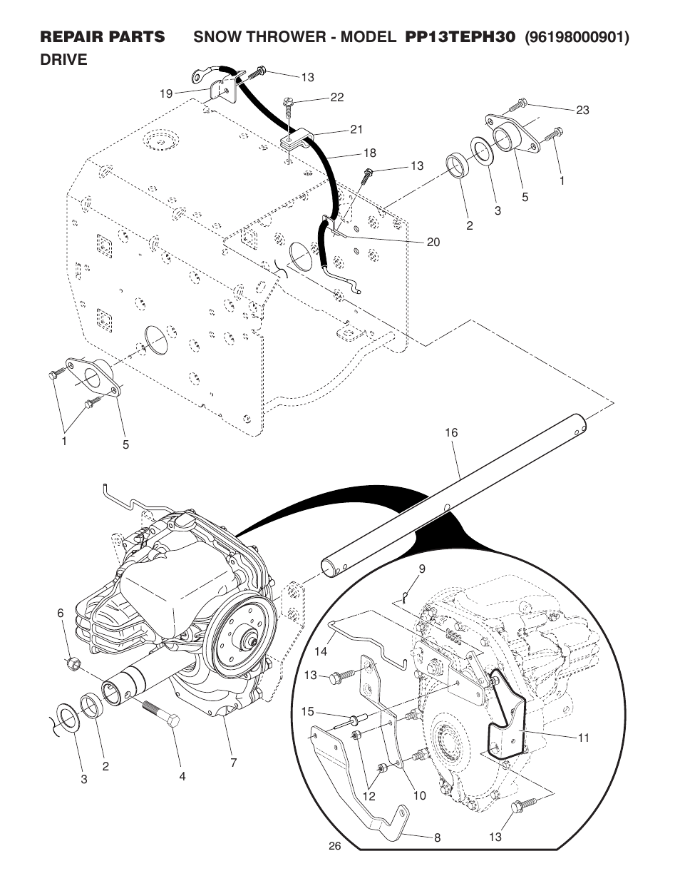 Poulan Pro PP13TEPH30 SNOW THROWER User Manual | Page 26 / 32