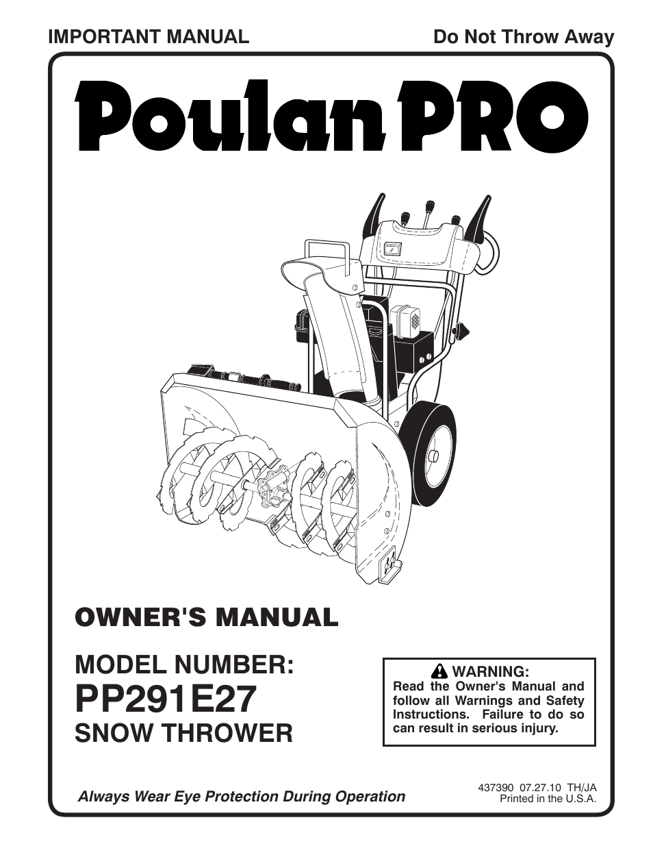 Poulan 437390 User Manual | 40 pages