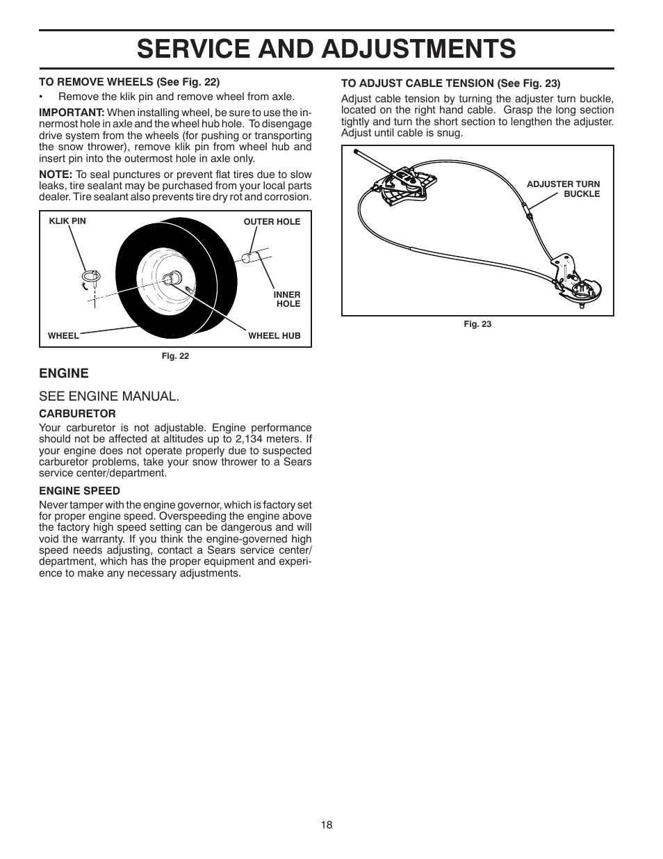 Service and adjustments | Poulan 437390 User Manual | Page 18 / 40