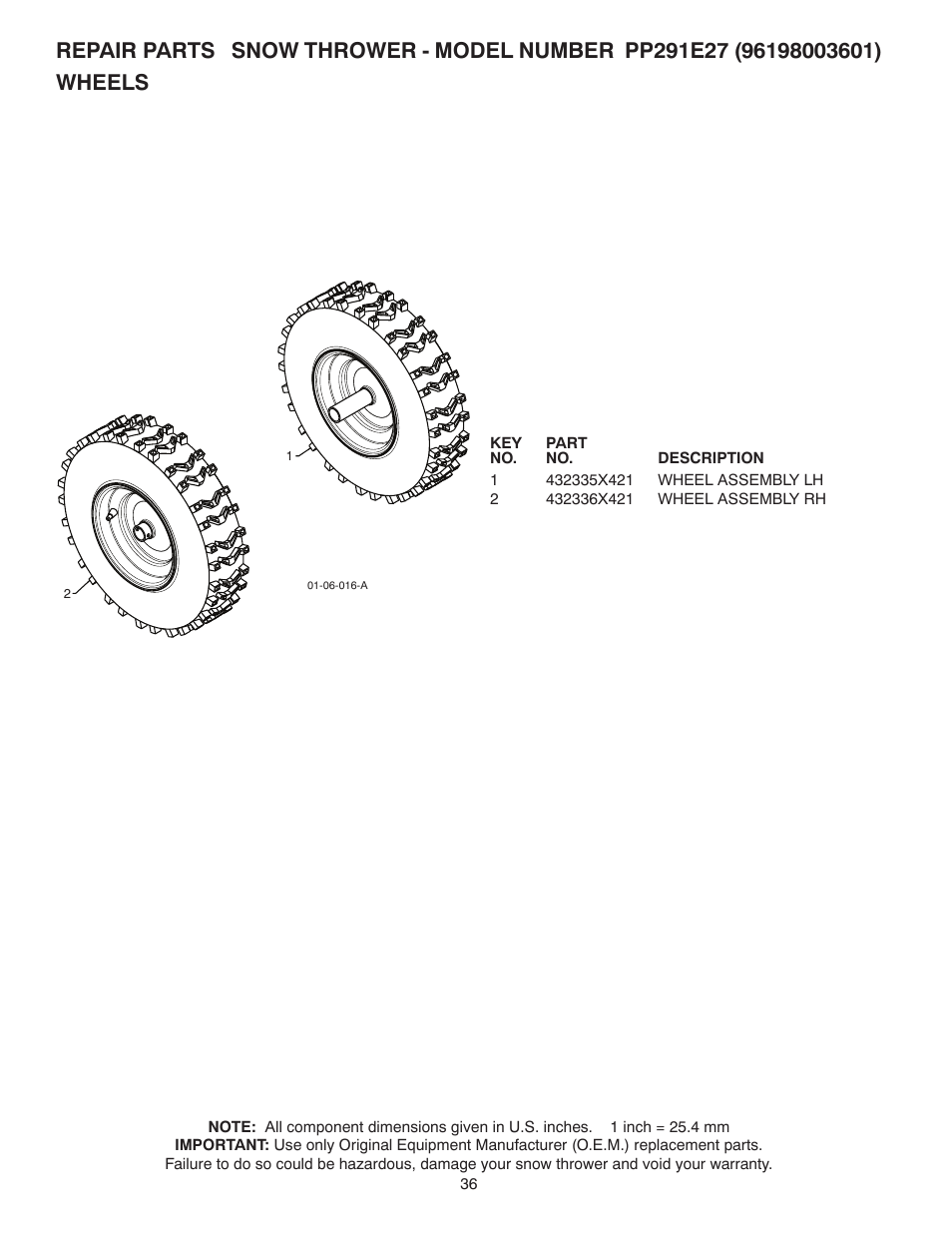 Wheels | Poulan 437390 User Manual | Page 36 / 40