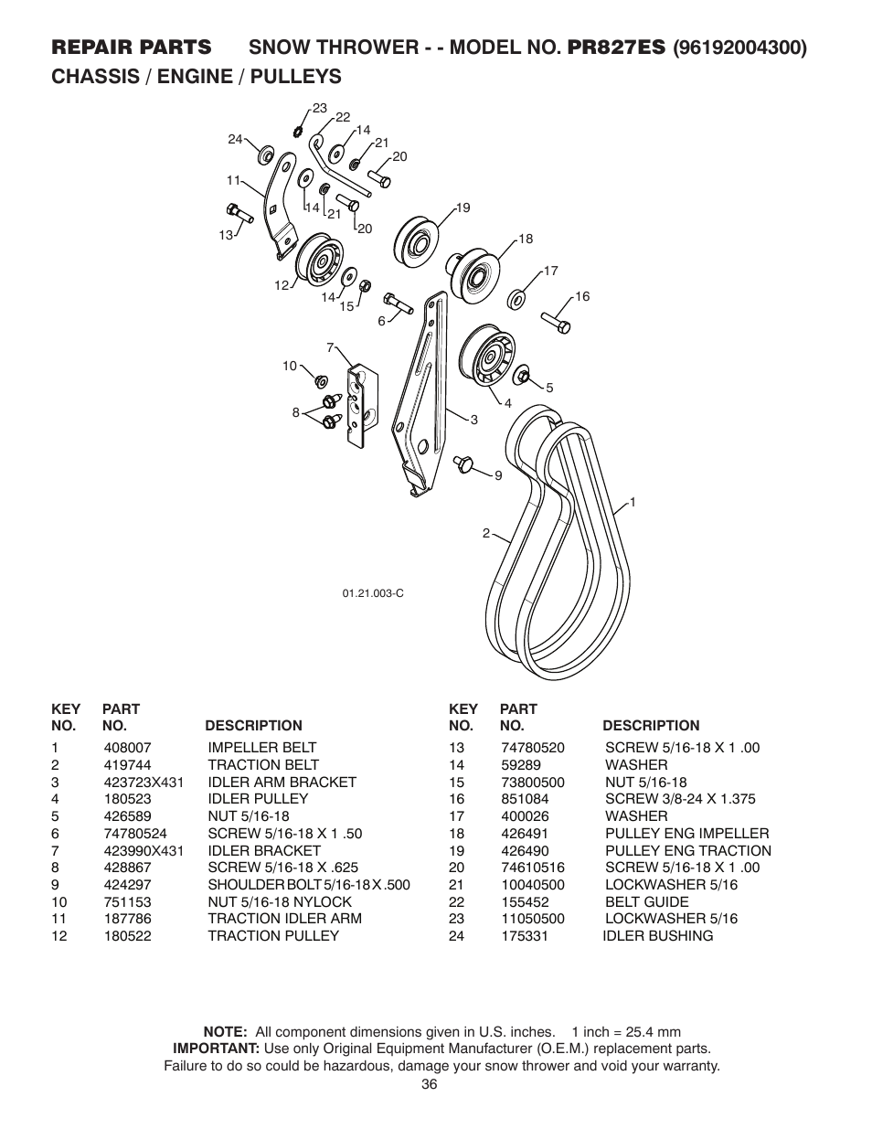 Poulan 96192004300 User Manual | Page 36 / 44