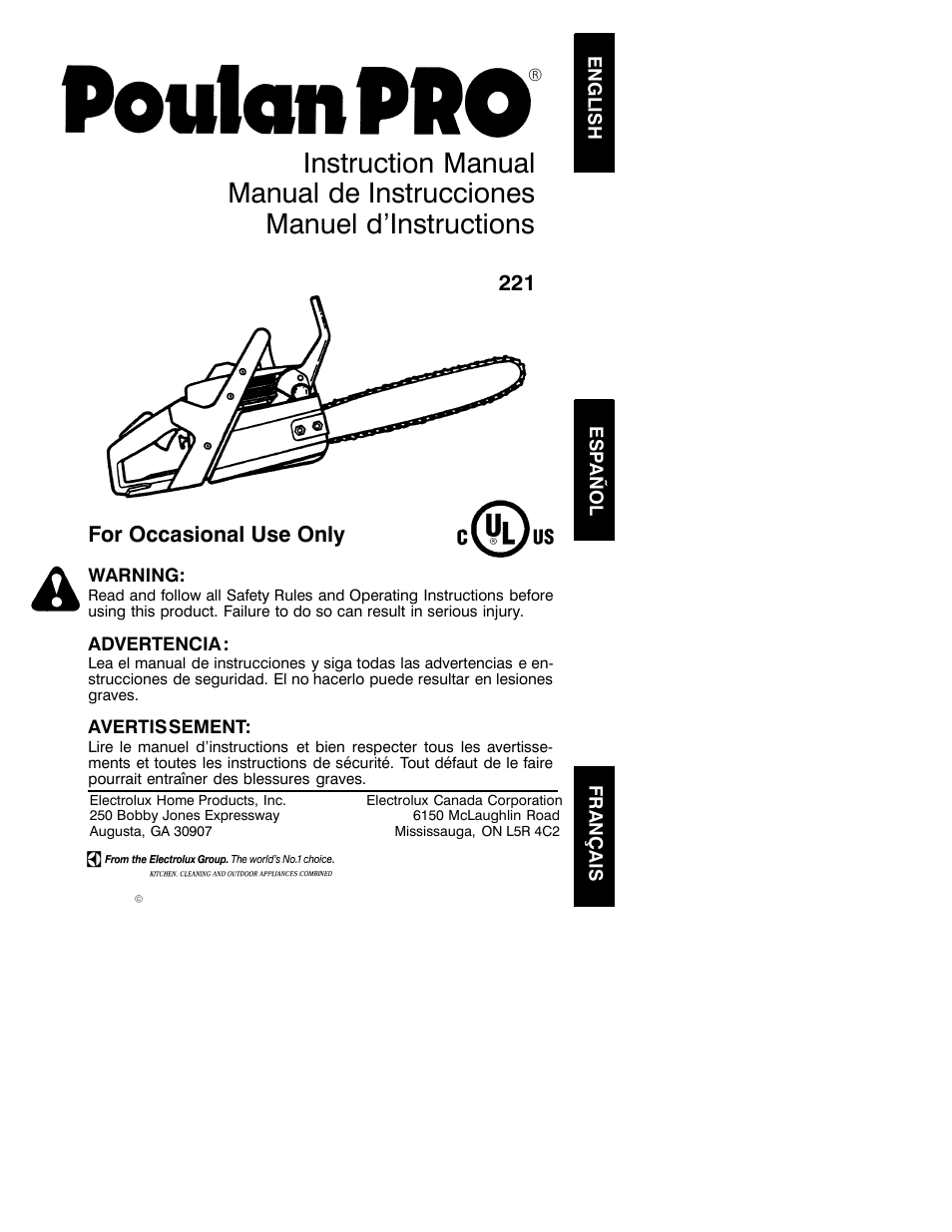 Poulan 530163653 User Manual | 18 pages