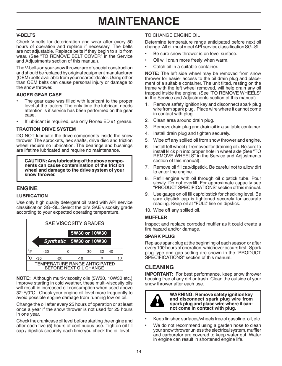 Maintenance | Poulan 96198001900 User Manual | Page 14 / 32