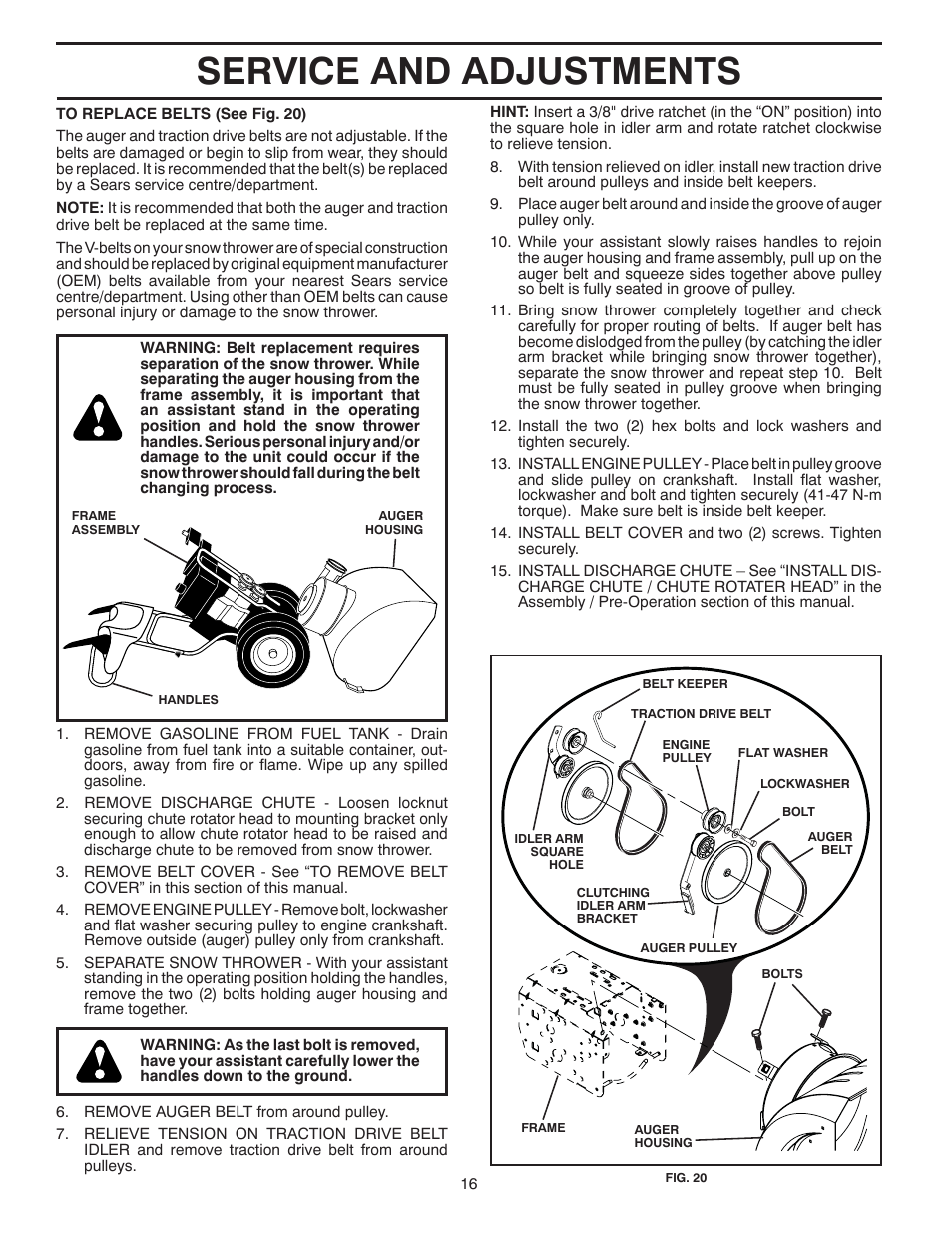 Service and adjustments | Poulan 96198001900 User Manual | Page 16 / 32