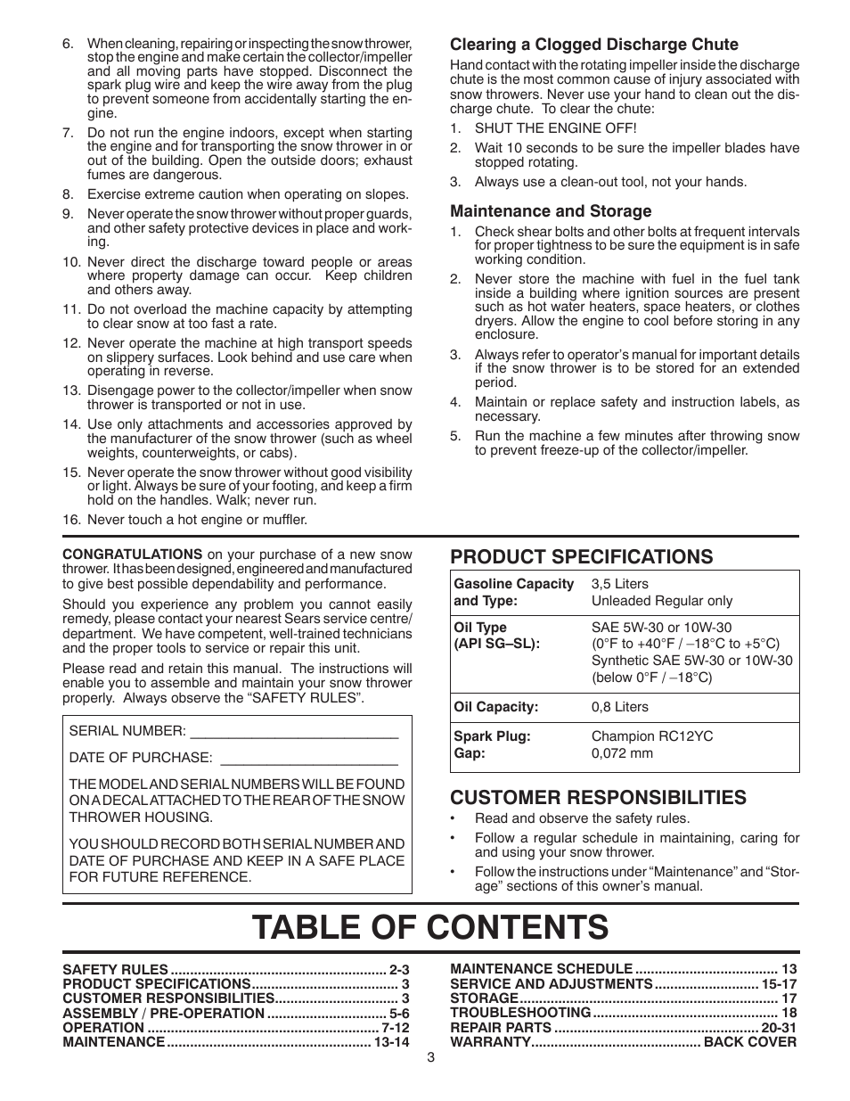 Poulan 96198001900 User Manual | Page 3 / 32