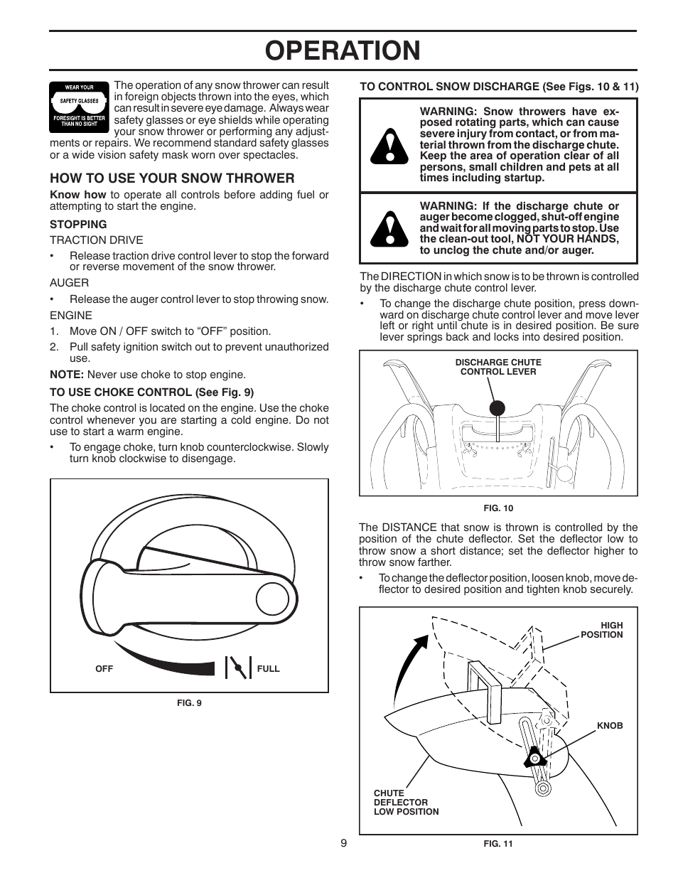 Operation | Poulan 96198001900 User Manual | Page 9 / 32