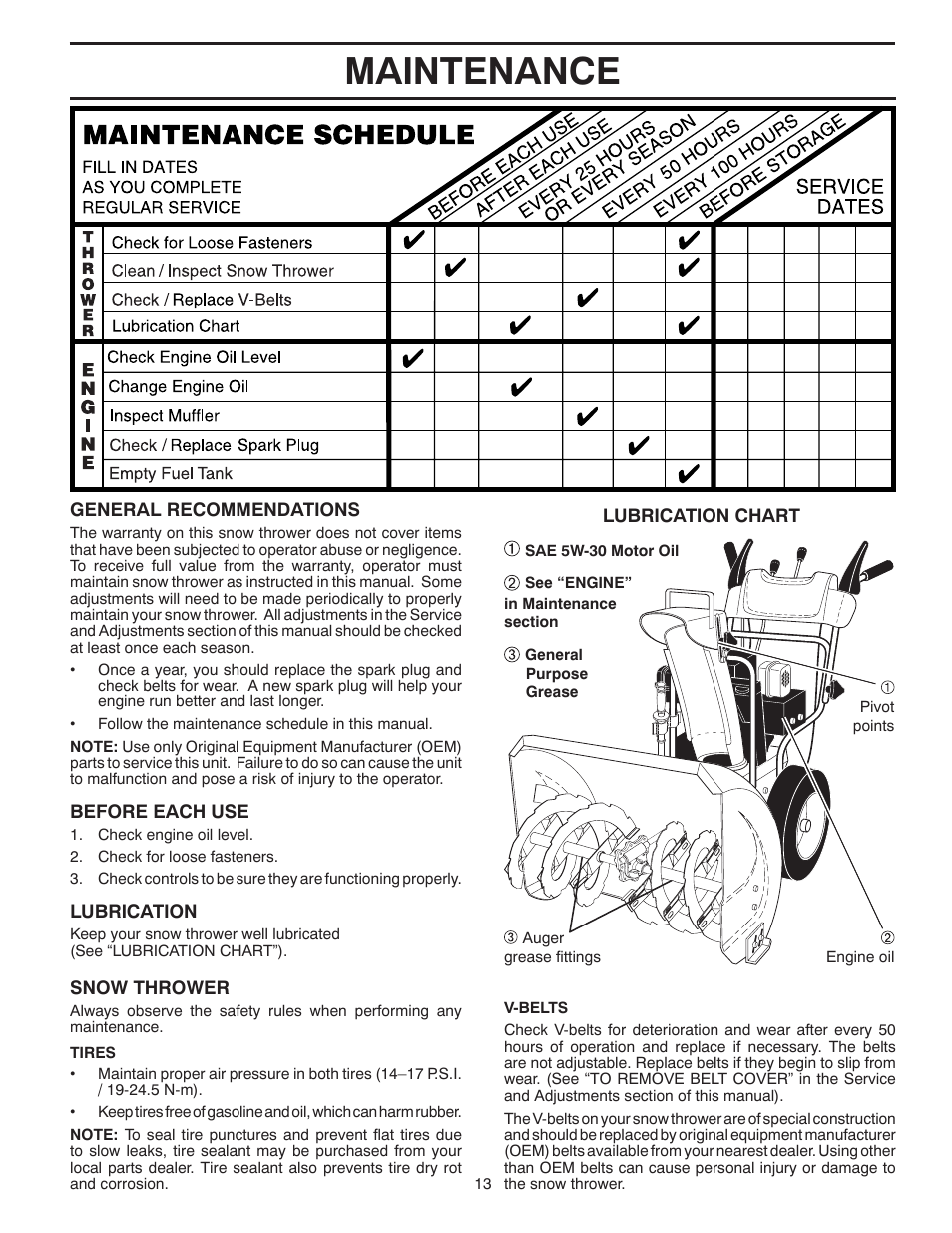 Maintenance | Poulan 414643 User Manual | Page 13 / 32