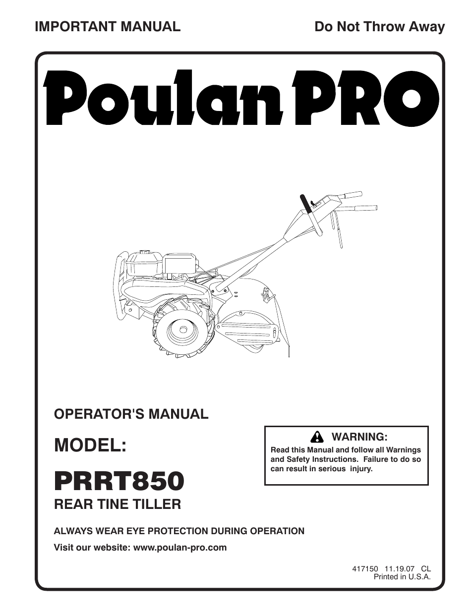 Poulan 417150 User Manual | 22 pages