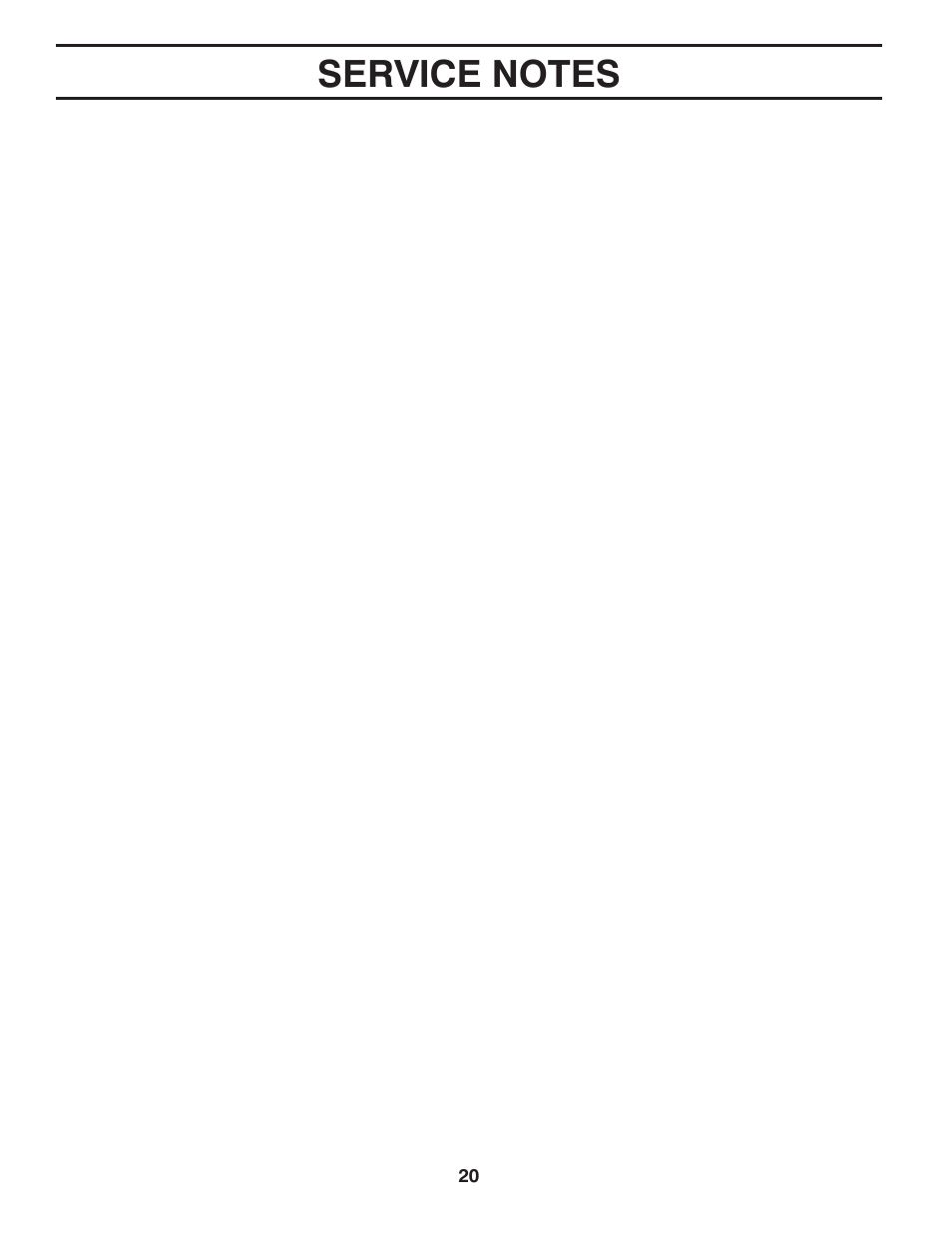 Service notes | Poulan 417150 User Manual | Page 20 / 22