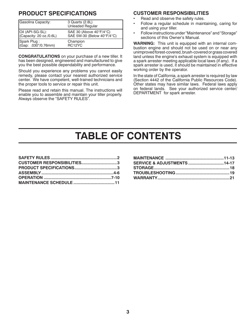 Poulan 417150 User Manual | Page 3 / 22