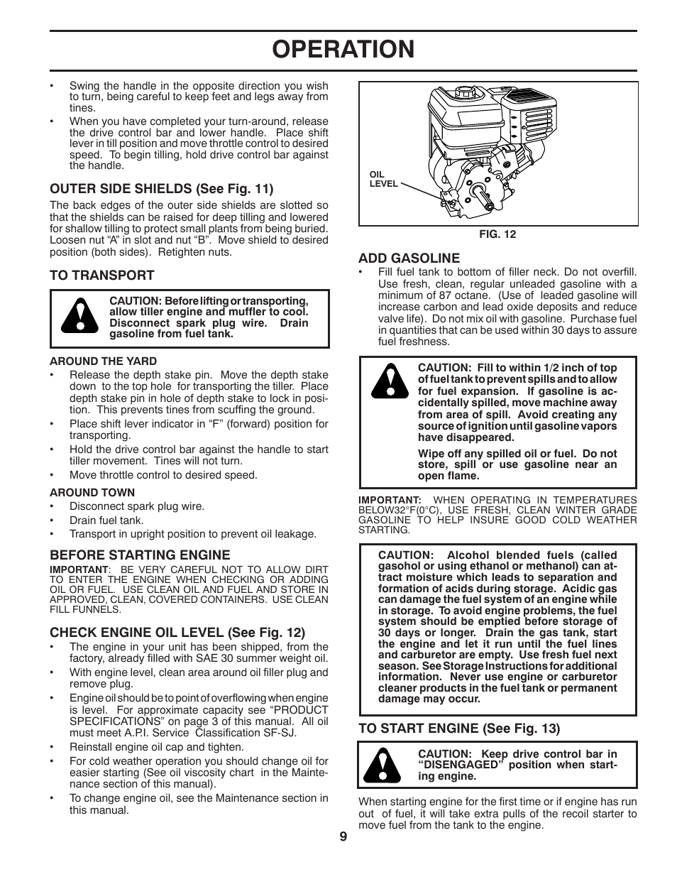 Operation | Poulan 417150 User Manual | Page 9 / 22