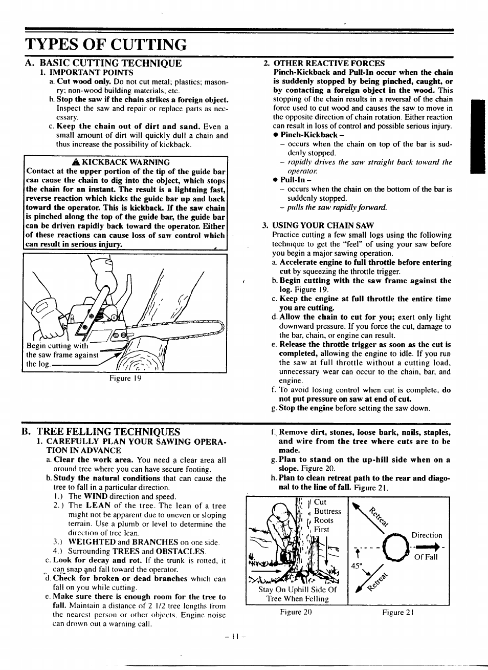 Icji, Types of cutting | Poulan 210 User Manual | Page 11 / 21