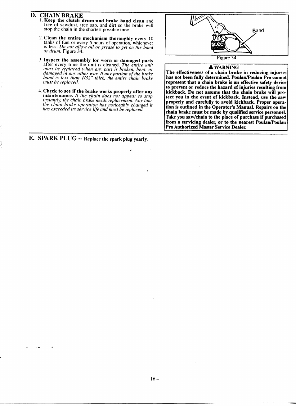Poulan 210 User Manual | Page 16 / 21
