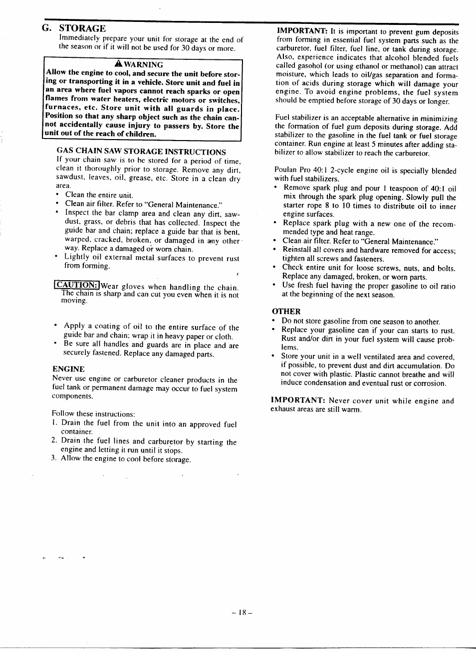 Poulan 210 User Manual | Page 18 / 21