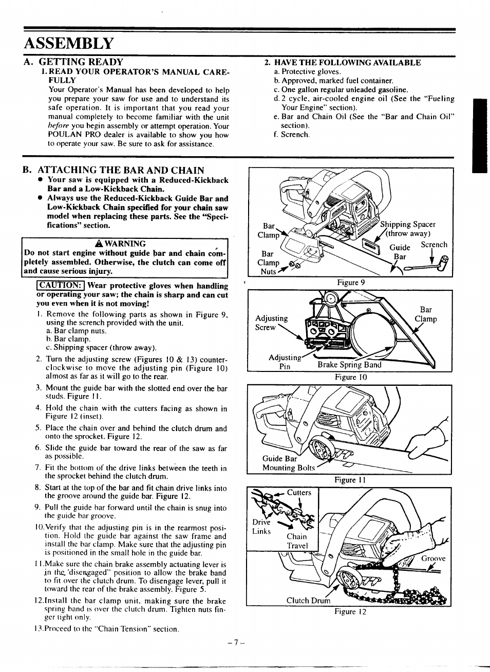 Assembly | Poulan 210 User Manual | Page 7 / 21