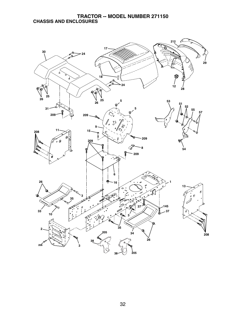 Chassis and enclosures | Poulan 2002-11 User Manual | Page 32 / 48