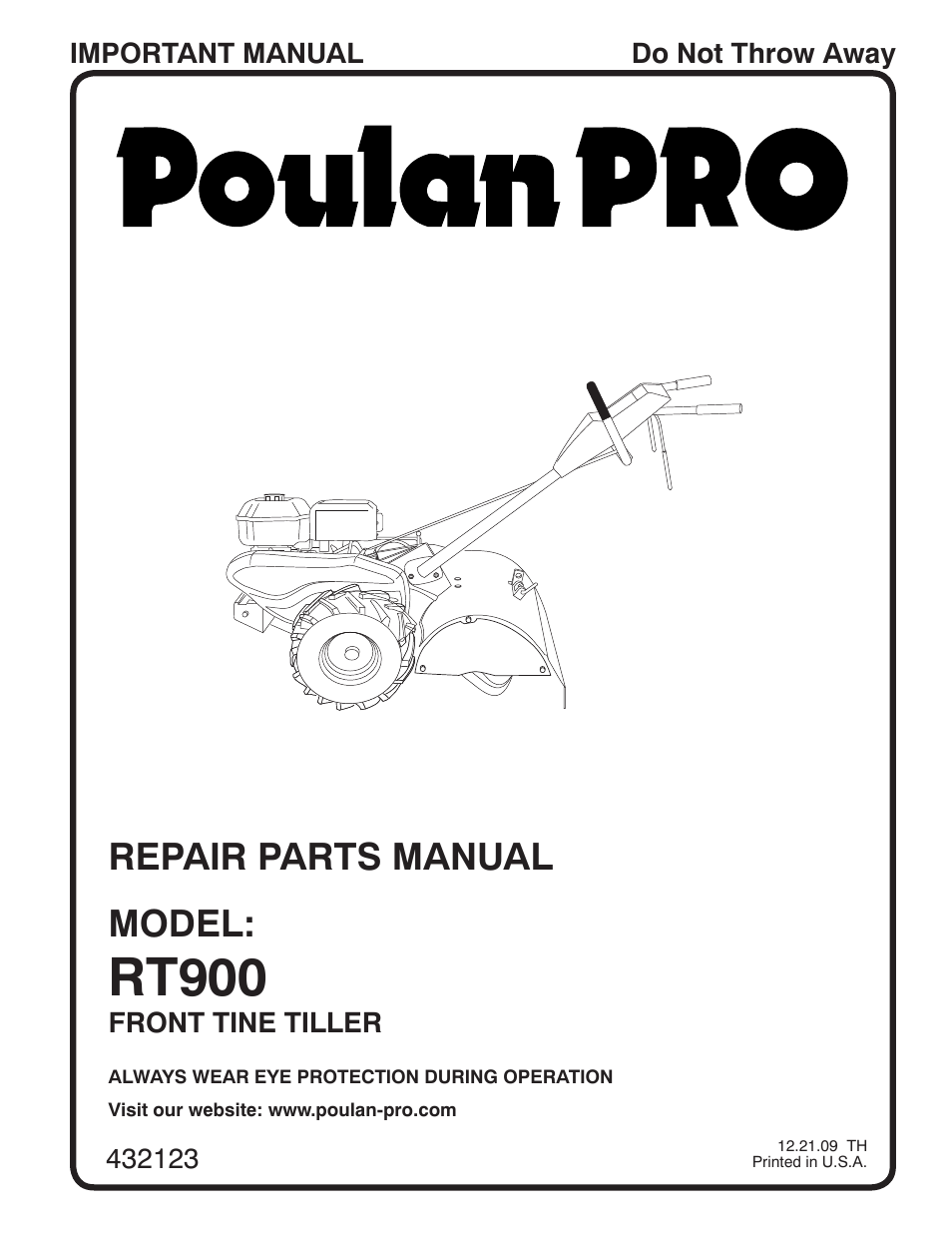 Poulan PRO RT900 User Manual | 12 pages