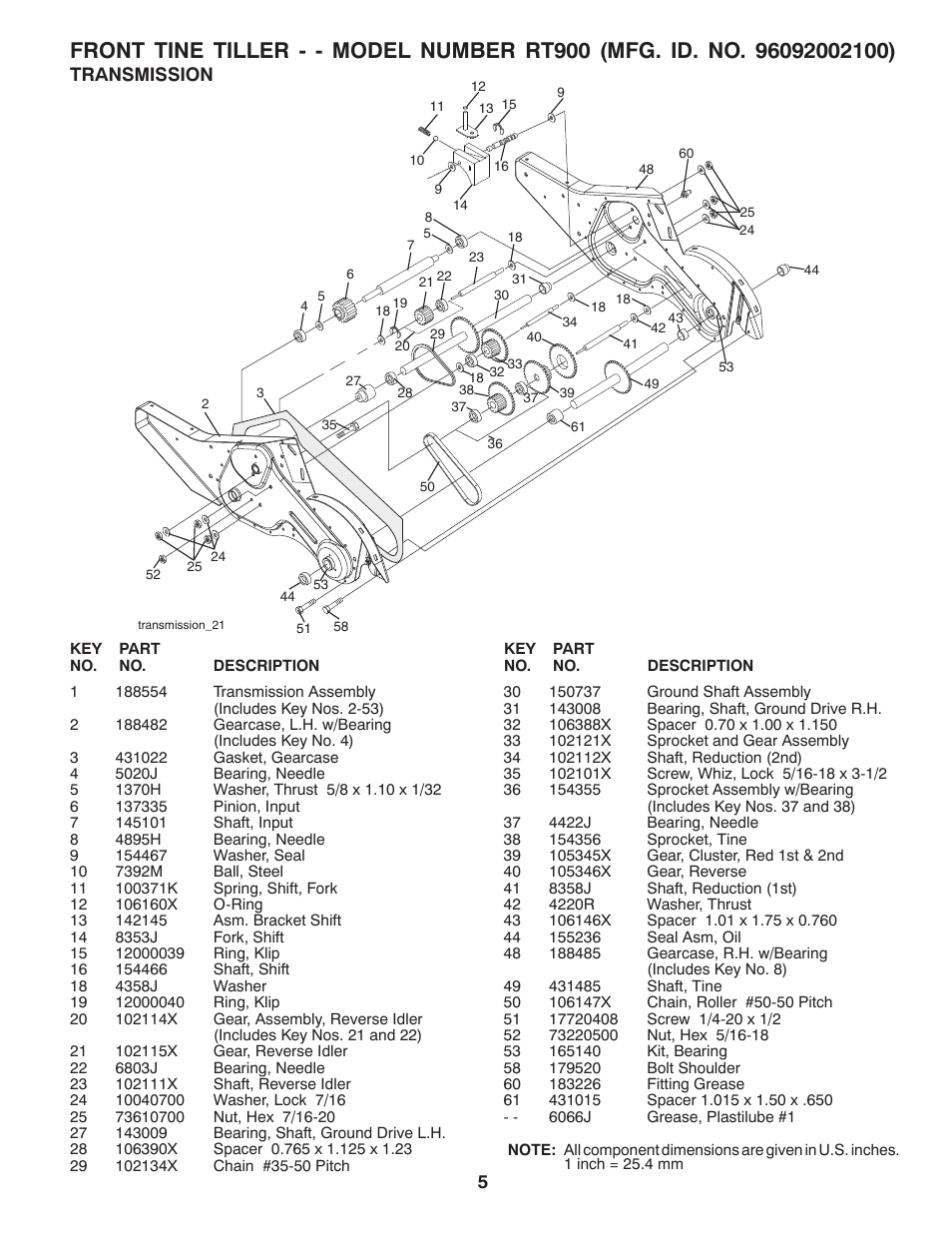 Transmission | Poulan PRO RT900 User Manual | Page 5 / 12