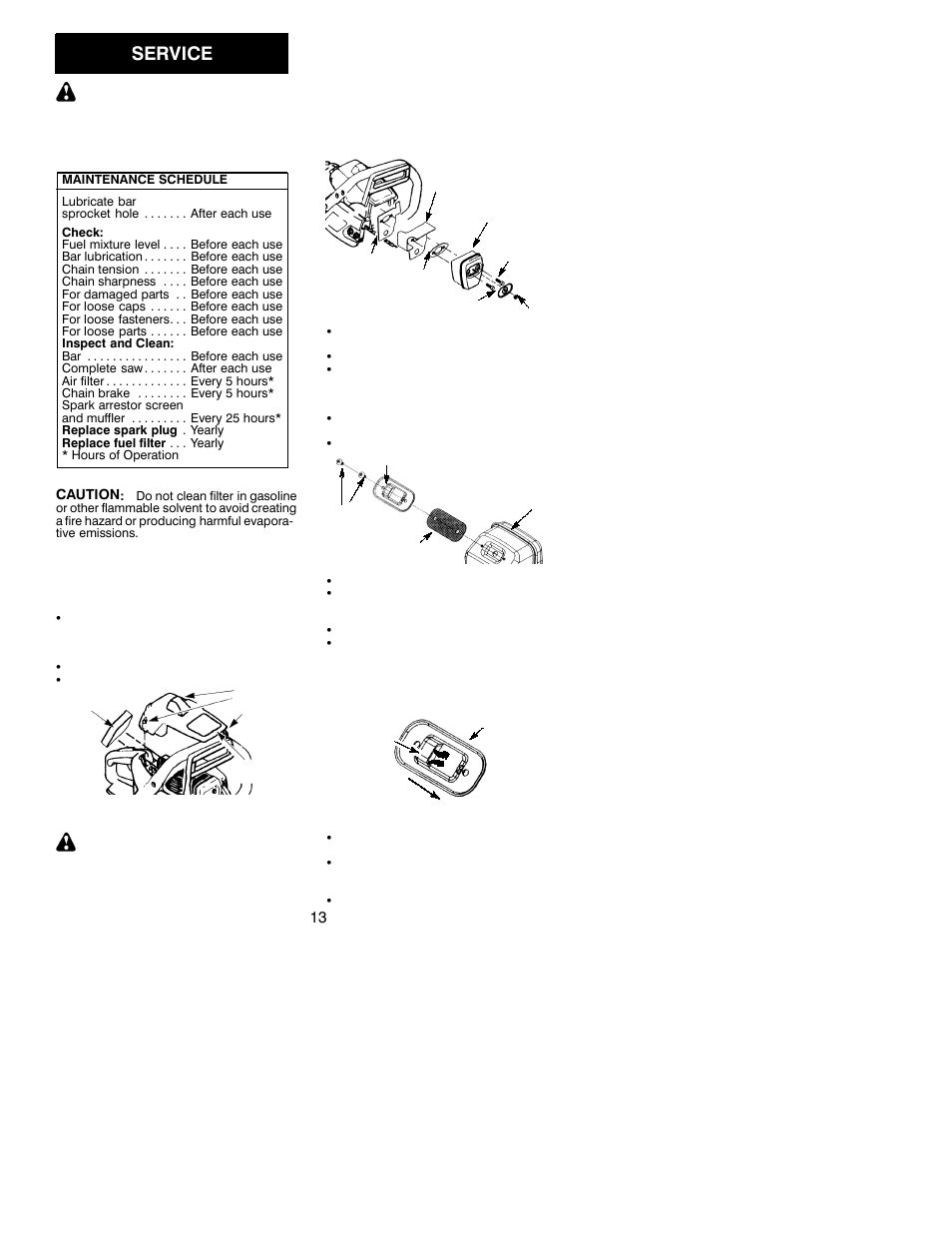 Service | Poulan 220 LE User Manual | Page 13 / 16