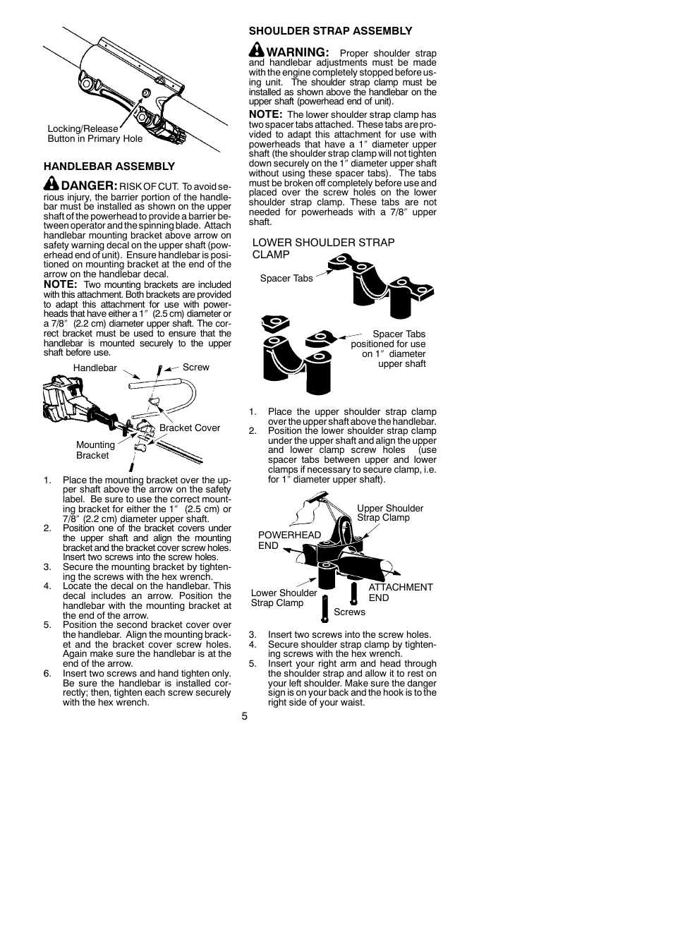 Danger, Warning | Poulan Pro PP4000C User Manual | Page 5 / 10