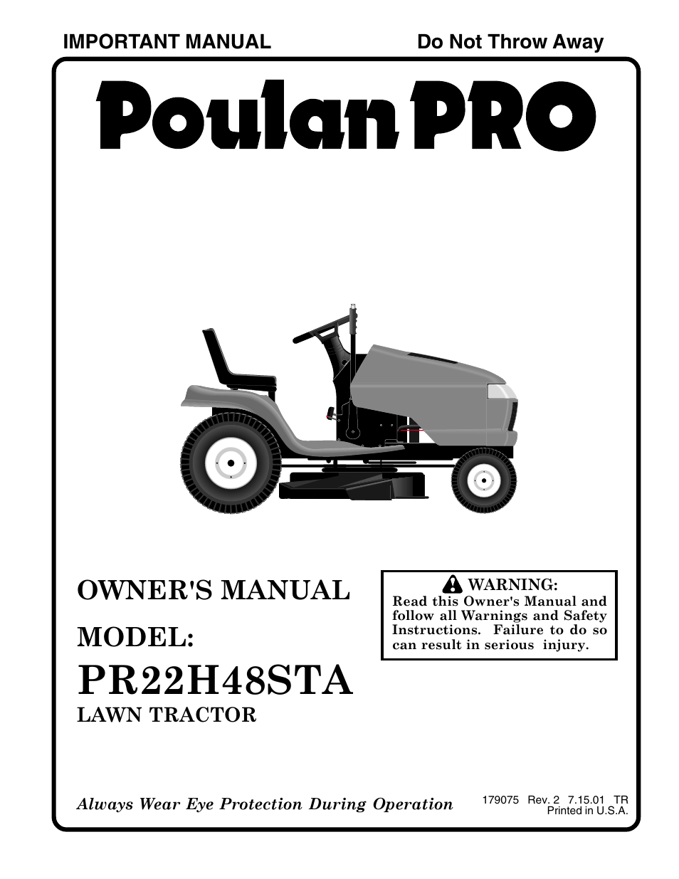 Poulan 179075 User Manual | 48 pages