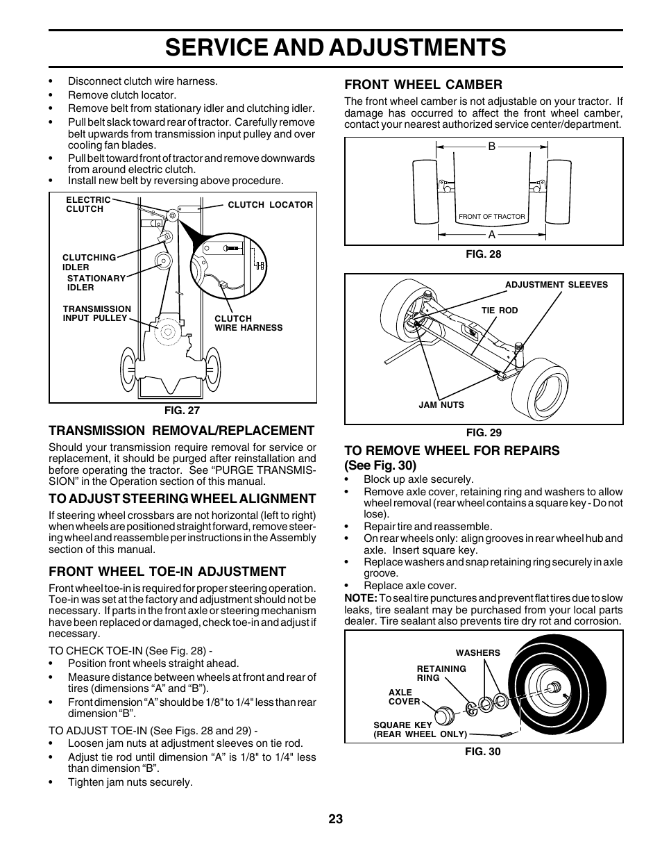 Service and adjustments | Poulan 179075 User Manual | Page 23 / 48