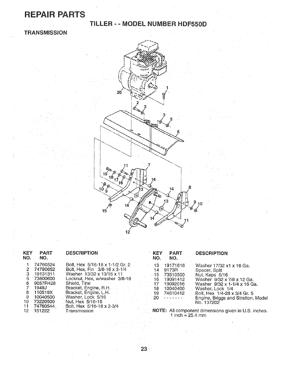 Transmission, Repair parts, Tilleb:».» yopel numbeb.hdfssod | Poulan 156332 User Manual | Page 23 / 24