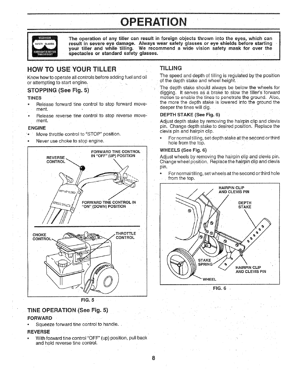 How to use ydur tiller, Operation, How to use ydur | Tiller | Poulan 156332 User Manual | Page 8 / 24