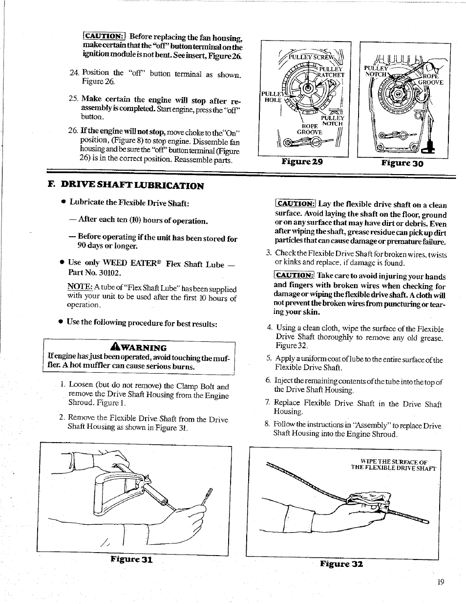 F. drive shaft lubrication | Poulan 1600 User Manual | Page 19 / 24