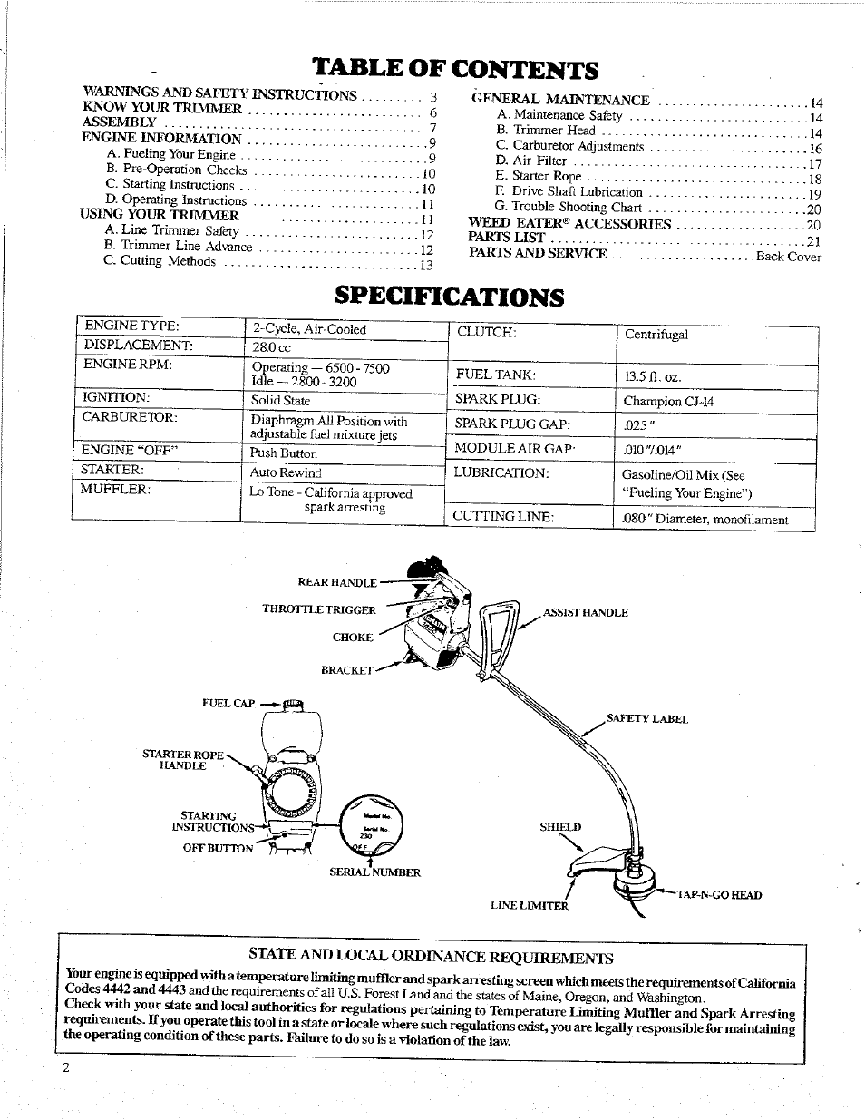 Poulan 1600 User Manual | Page 2 / 24