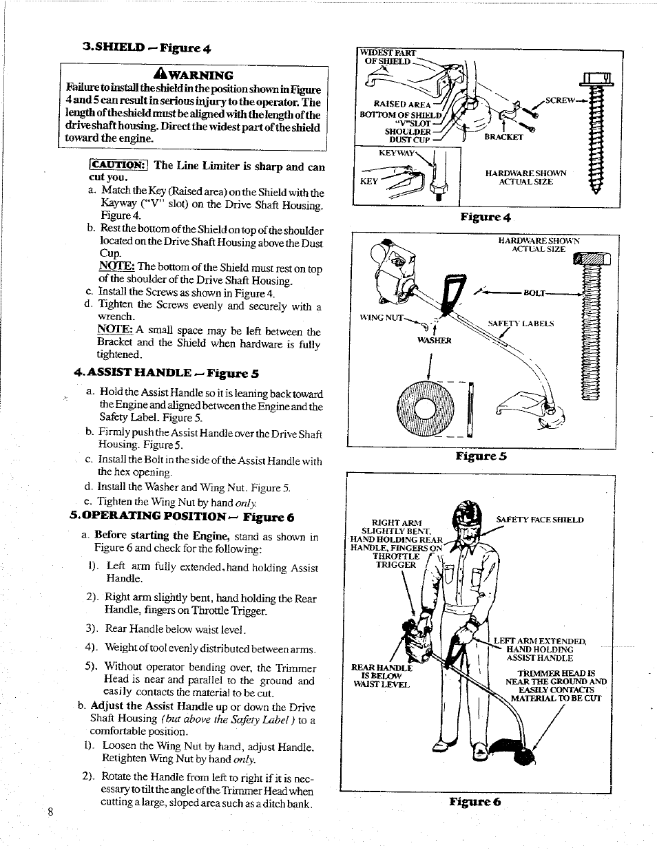 Sh1eld ^ figure 4, Assist handle ^figure 5 | Poulan 1600 User Manual | Page 8 / 24