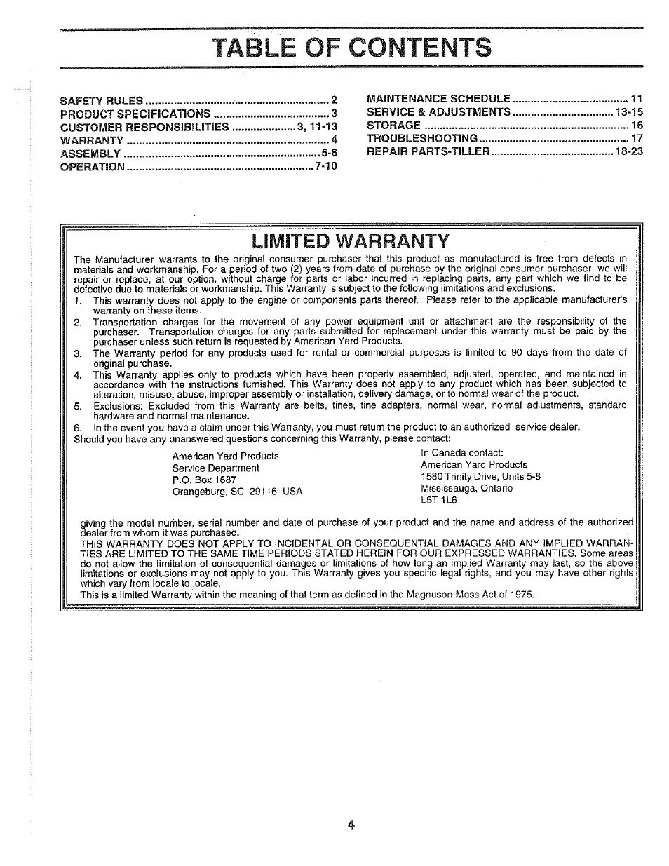 Poulan 164778 User Manual | Page 4 / 24