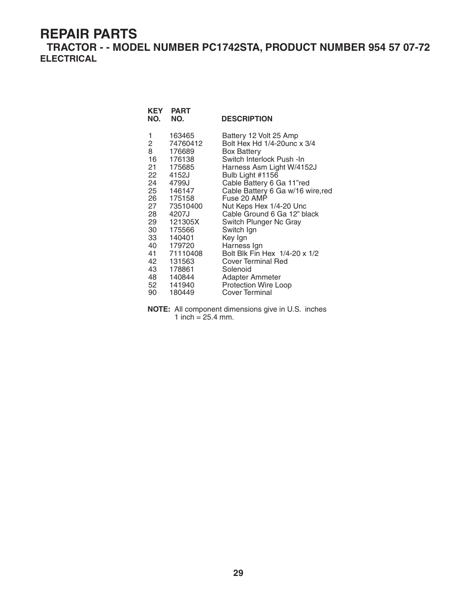 Repair parts | Poulan 186890 User Manual | Page 29 / 48