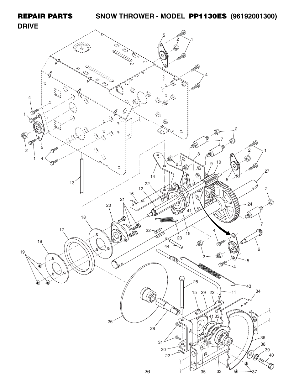 Poulan Pro PP1130ES SNOW THROWER User Manual | Page 26 / 32