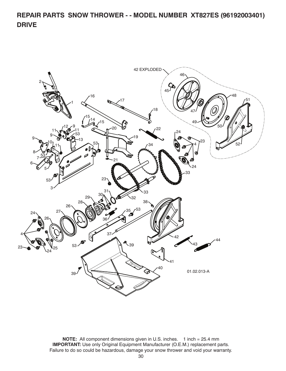 Drive | Poulan XT 96192003401 User Manual | Page 30 / 40