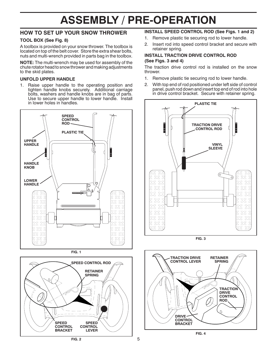 Assembly / pre-operation, How to set up your snow thrower | Poulan XT 96192003401 User Manual | Page 5 / 40