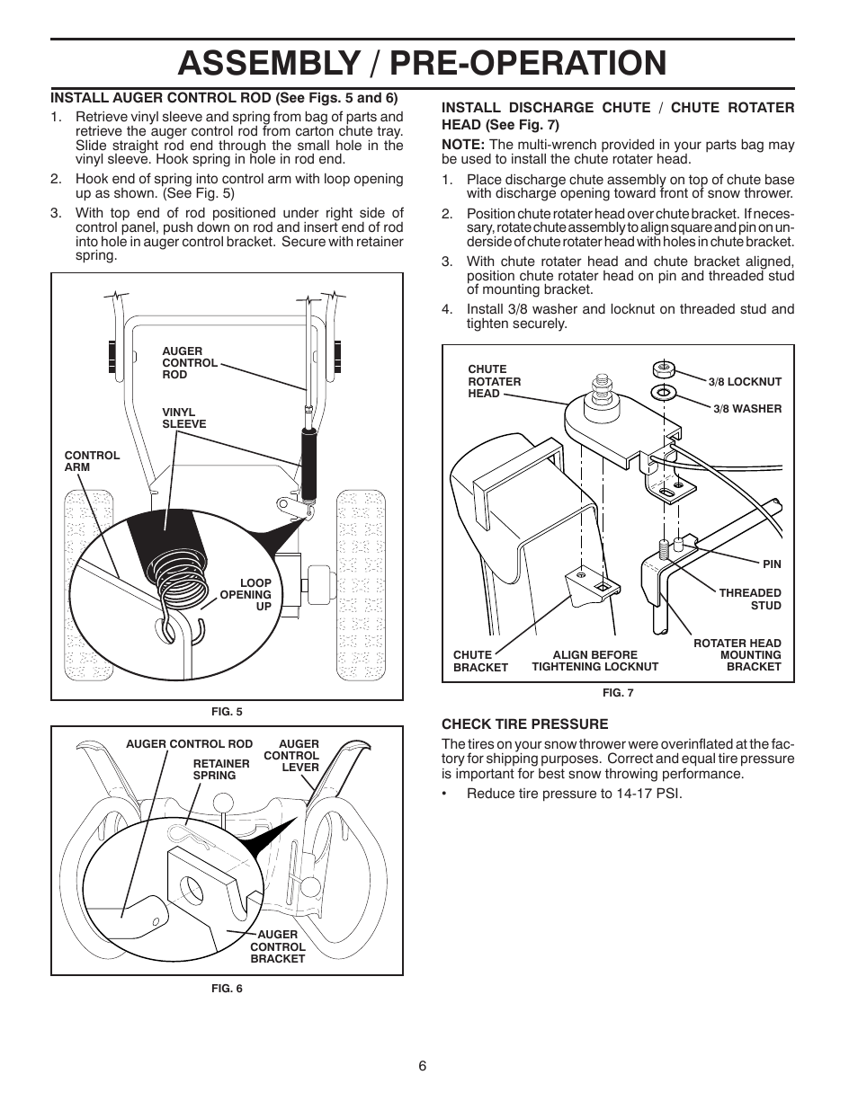 Assembly / pre-operation | Poulan XT 96192003401 User Manual | Page 6 / 40