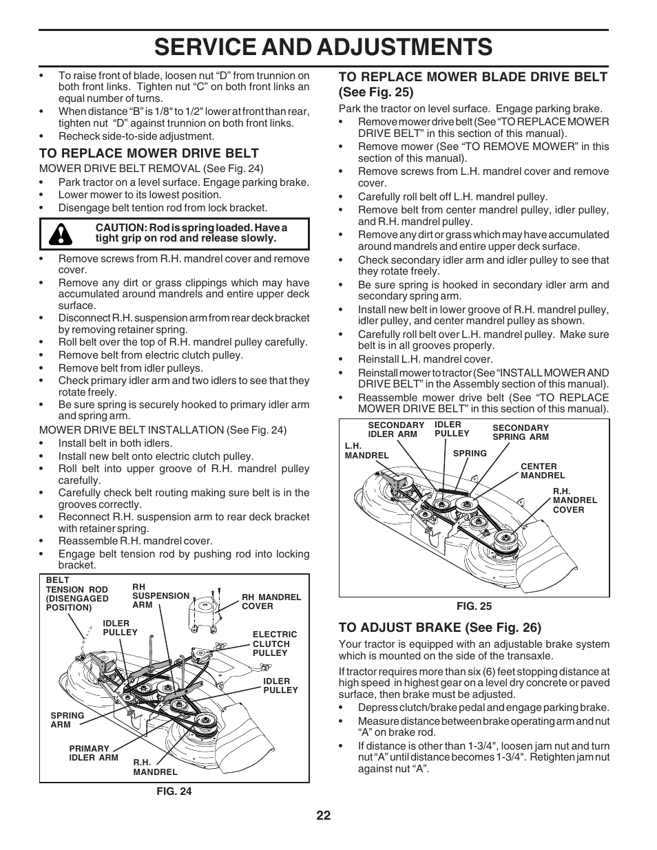Service and adjustments | Poulan 180278 User Manual | Page 22 / 48