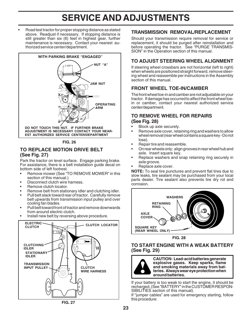Service and adjustments | Poulan 180278 User Manual | Page 23 / 48