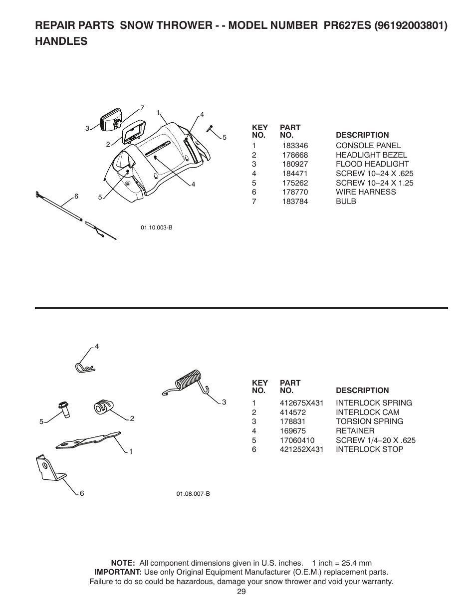 Poulan Pro PR627ES SNOW THROWER User Manual | Page 29 / 40