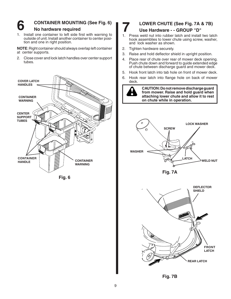 Fig. 6, Fig. 7a, Fig. 7b | Poulan 964 04 06-07 User Manual | Page 9 / 15