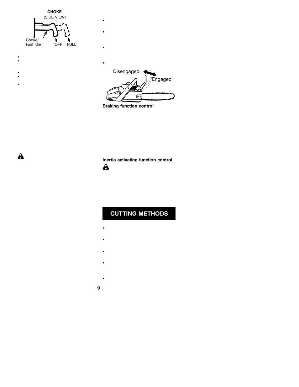 Cutting methods | Poulan 2001-03 User Manual | Page 9 / 16