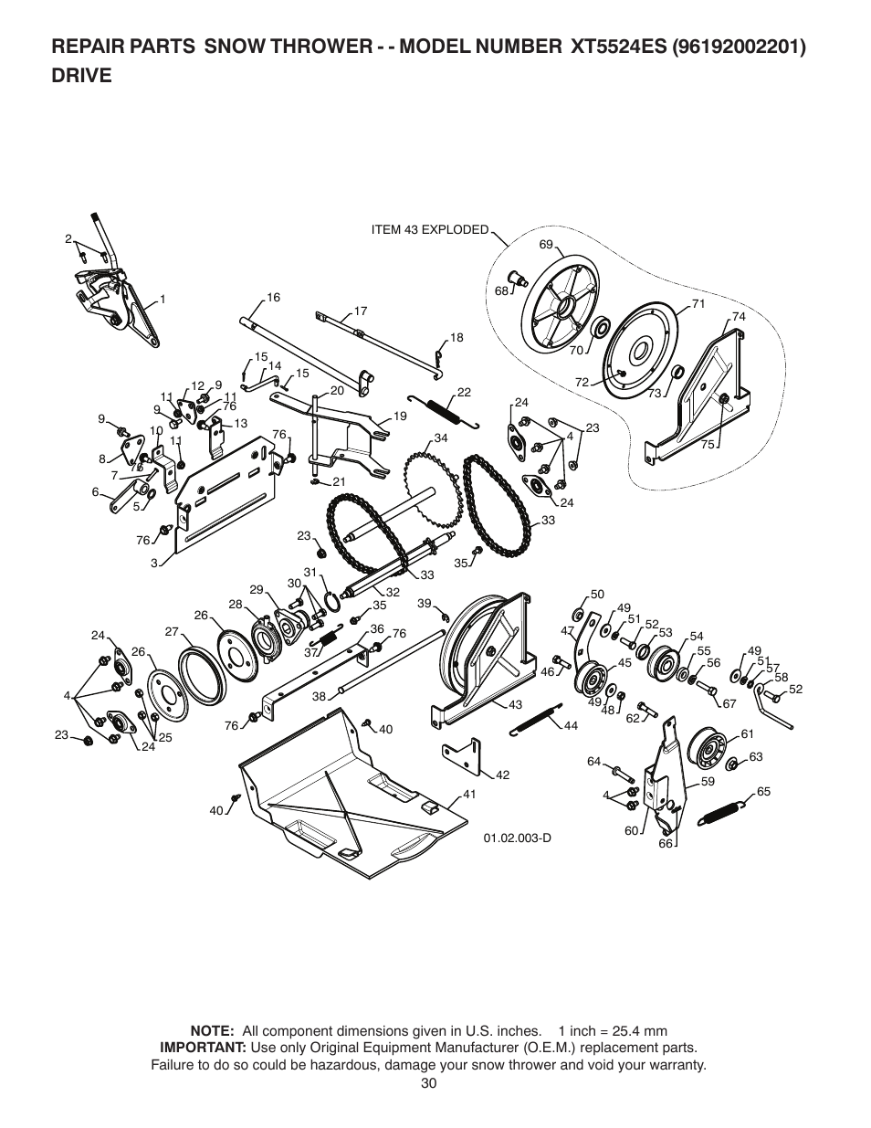 Poulan XT5524ES User Manual | Page 30 / 40