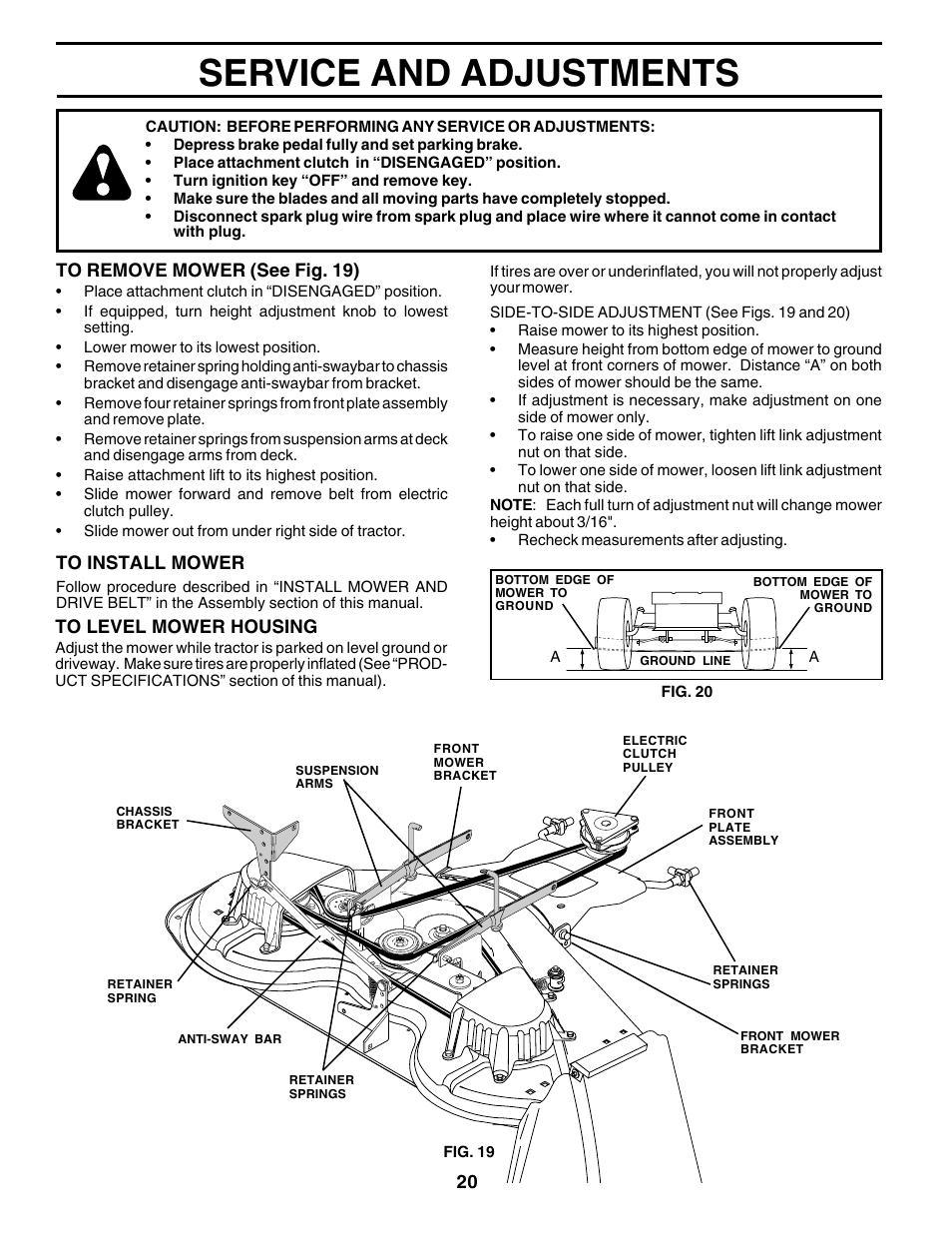 Service and adjustments | Poulan 178497 User Manual | Page 20 / 52
